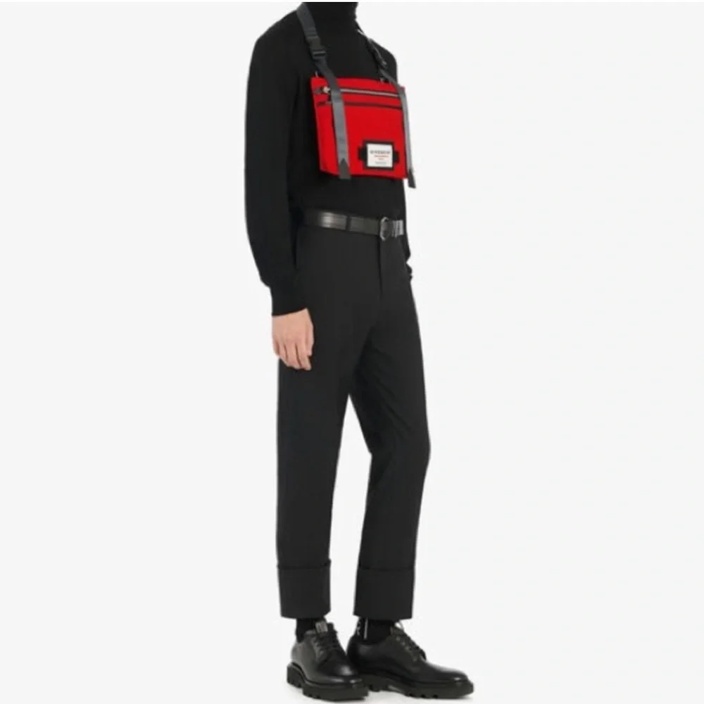 NWT Givenchy Red Downtown Flat Crossbody Bag Men’s Authentic